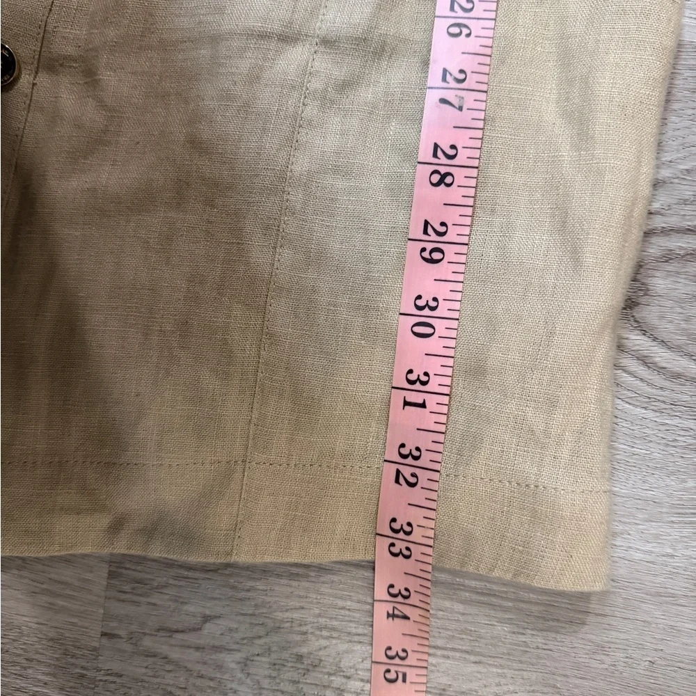 Michael Kors Beige Fabric with Gold Button Dress with chain